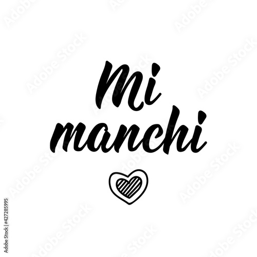 Translation from Italian: I miss you. Vector illustration. Lettering. Ink illustration. Mi manchi photo