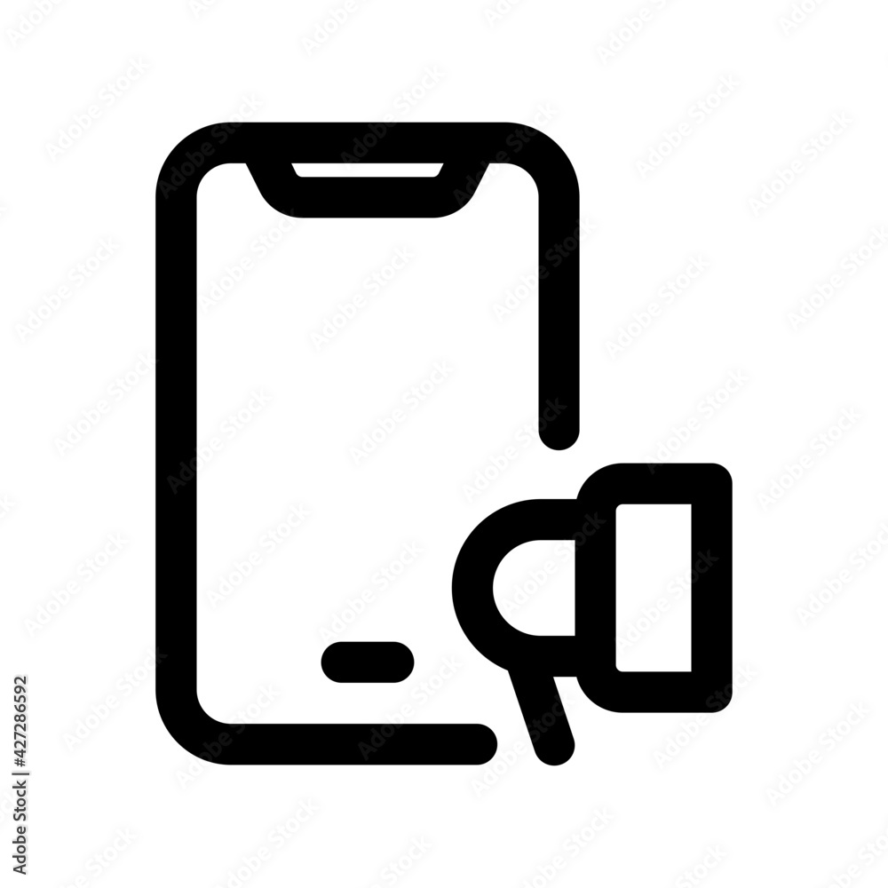 Smartphone and megaphone icon Smartphone and megaphone icon
