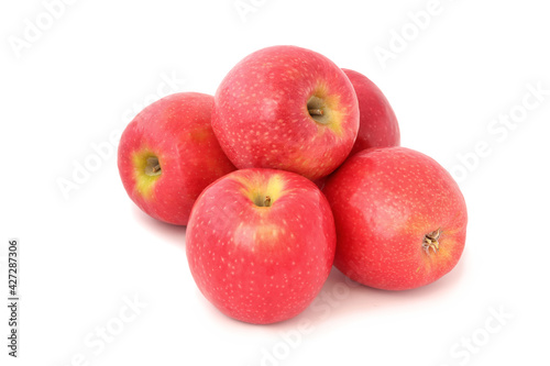 Several red tasty apple isolated on white