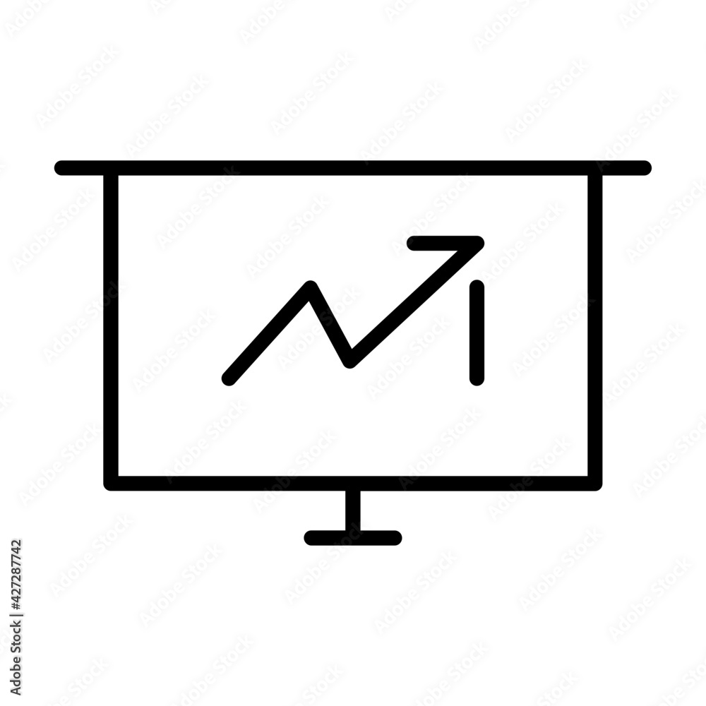 Chart in the board icon Chart in the board icon