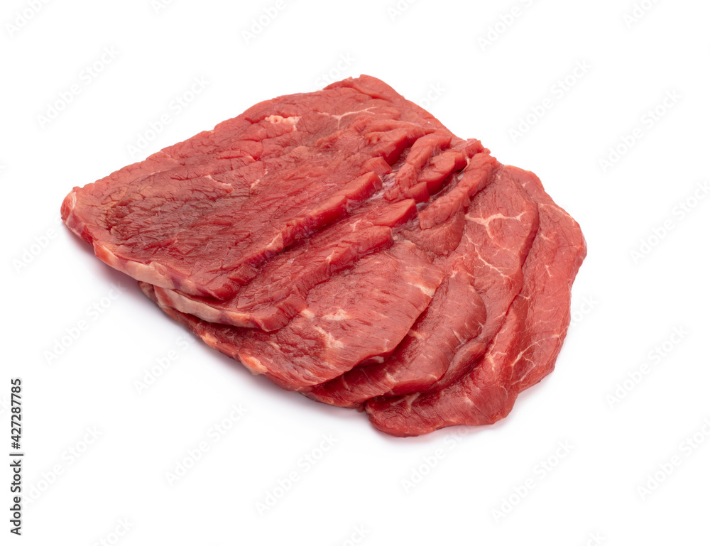 Fresh raw steaks isolated on white background................. Fresh raw steaks isolated on white background.................