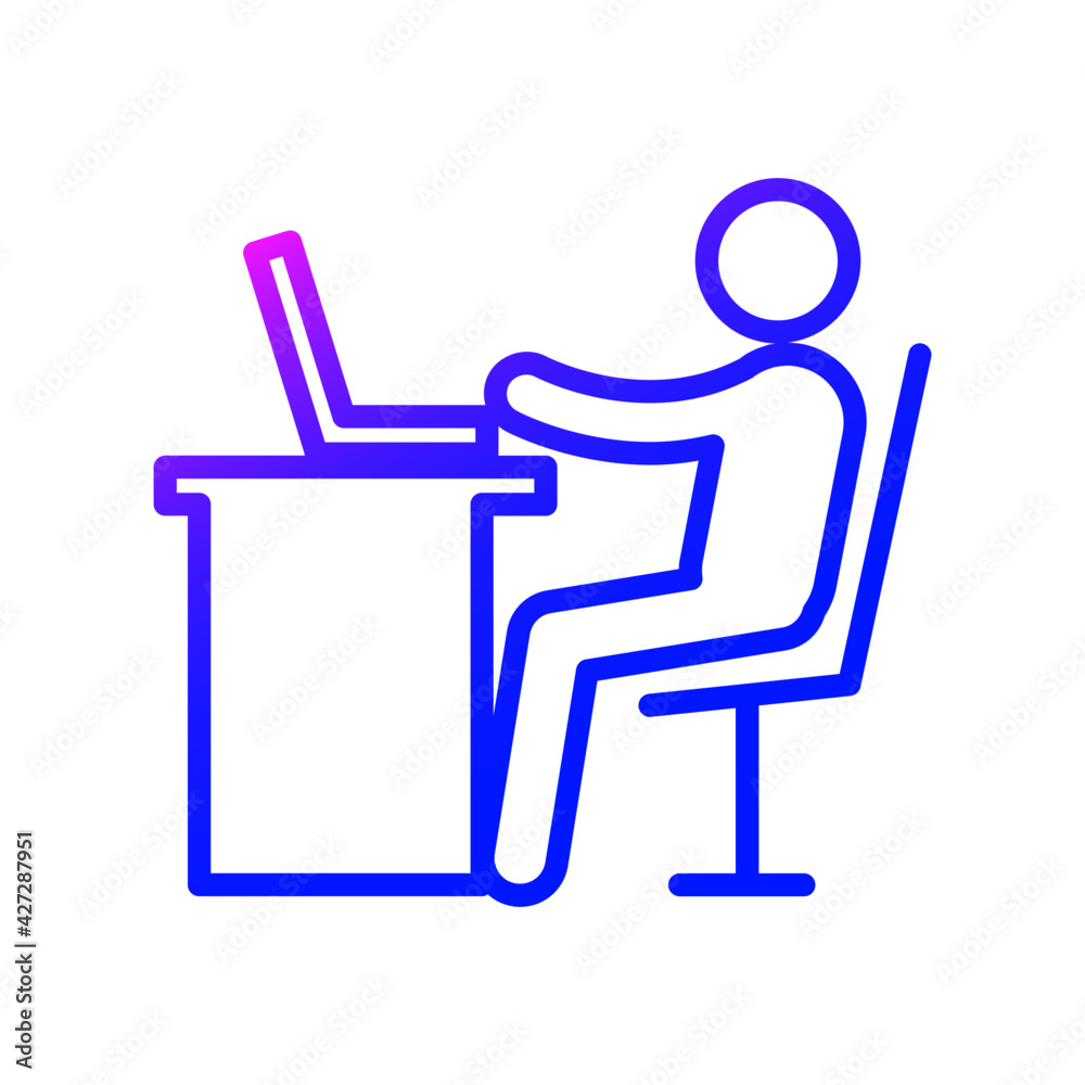 Work at the desk icon Work at the desk icon