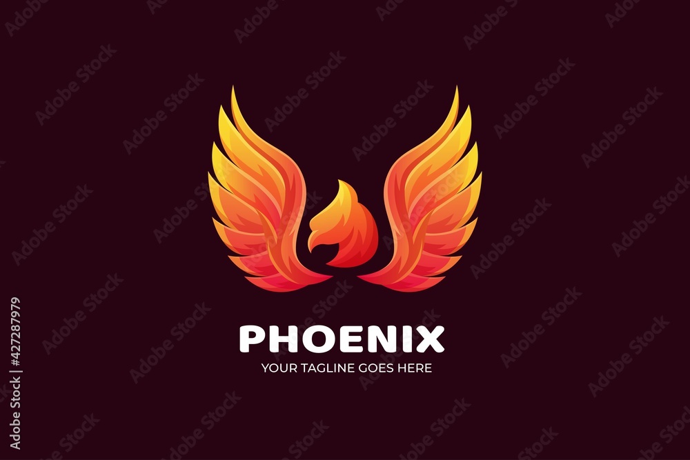 Fototapeta premium Phoenix Bird Gradient Luxury Logo Template