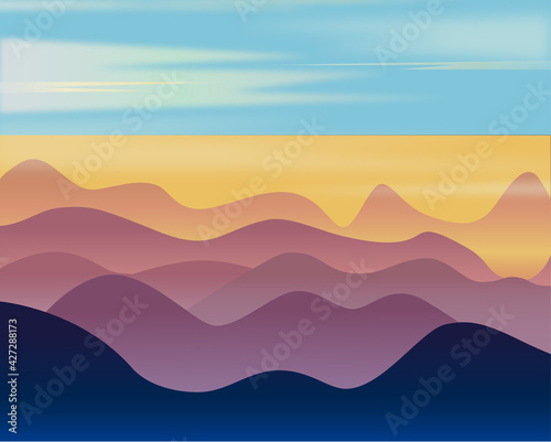 mountain beautiful landscape background design illustration