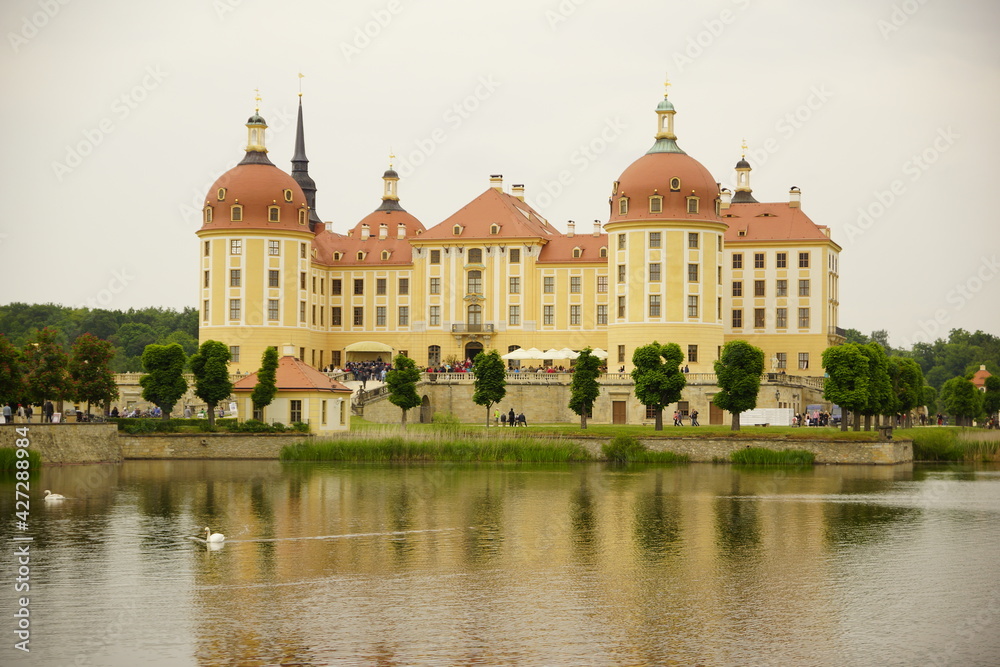 Fototapeta premium Schloss Moritzburg mit Park und See