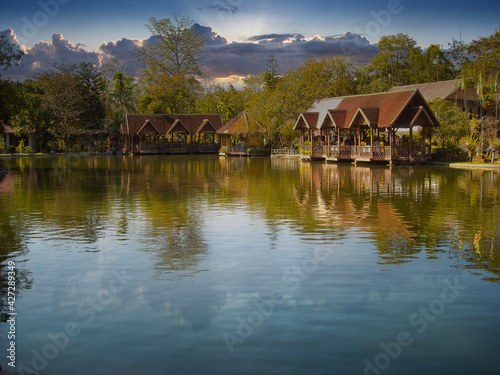 a house at the river in burma