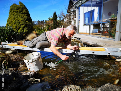 Gartenteich pflegen im Frühjahr