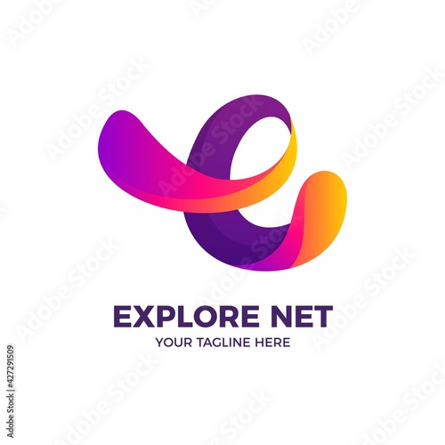 Free Download Abstract Letter E Gradient Color Style Logo Template - GFXLoad