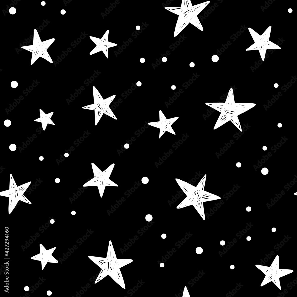 Stars and dots doodle background. Stars and dots doodle background.