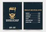 social media template banner for barbershop and hairstylist. fully editable instagram and facebook square frame puzzle organic sale. Banner with price tags for haircuts