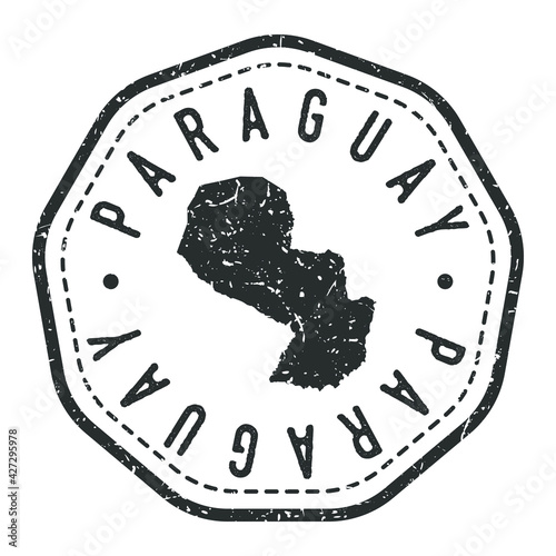 Paraguay Map Stamp Retro Postmark. Silhouette Postal Passport. Seal Round Vector Icon. Badge Vintage Postage Design.