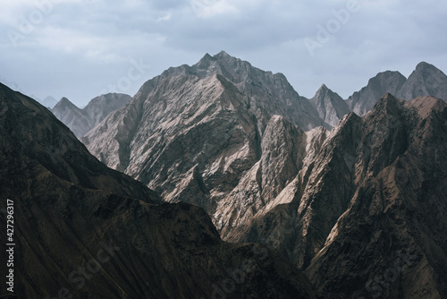 Eroded landscape and rock towers in Xinjiang, China