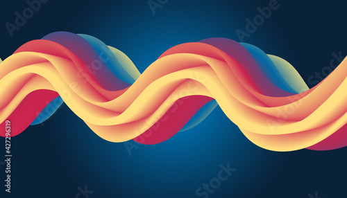 Trendy Simple Background with Dynamic wavy colorful shape Modern Vector Illustration