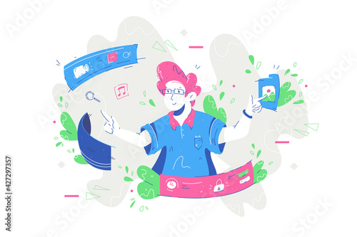 Man pressing virtual knob