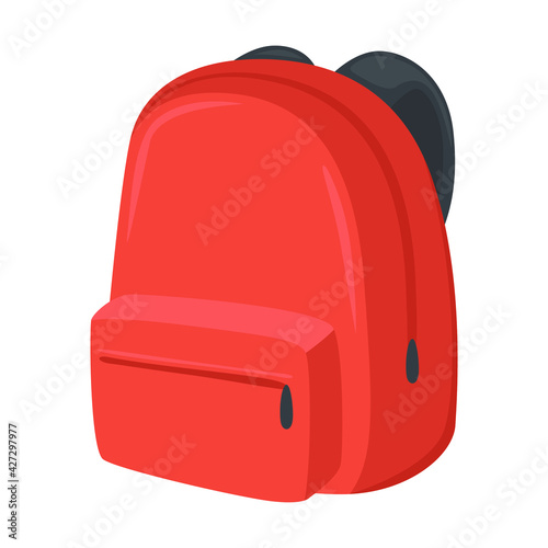 Bag Emoji Icon Illustration. School Backpack Vector Symbol Emoticon Design Doodle Vector.
