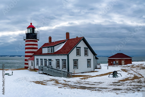 West Quoddy Head Light,  Lubec, Maine, is the easternmost point of the contiguous United States. photo