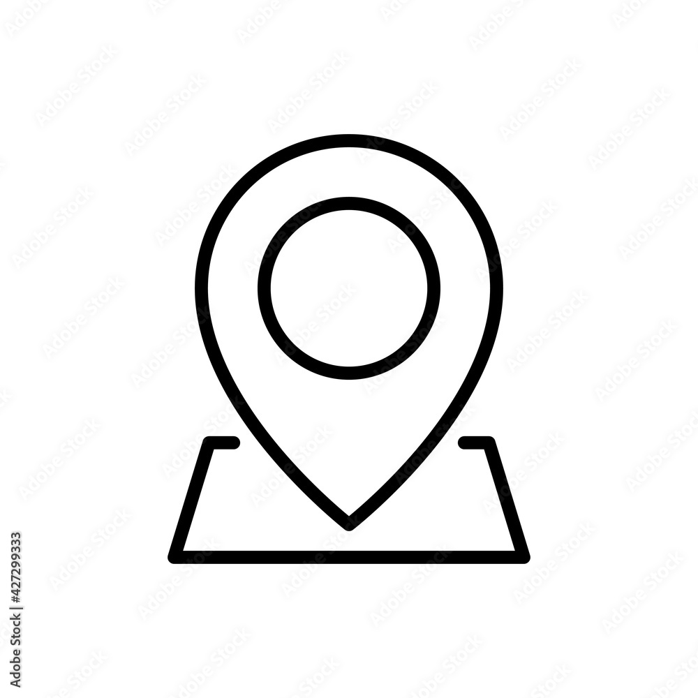 Location line icon. Map pin symbol. Pointer outline sign. Vector illustration isolated on white. Location line icon. Map pin symbol. Pointer outline sign. Vector illustration isolated on white.
