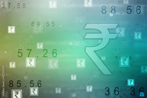 Rupee currency . 2D rendering illustration