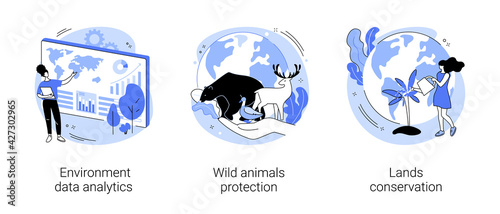 Earth observation abstract concept vector illustrations.