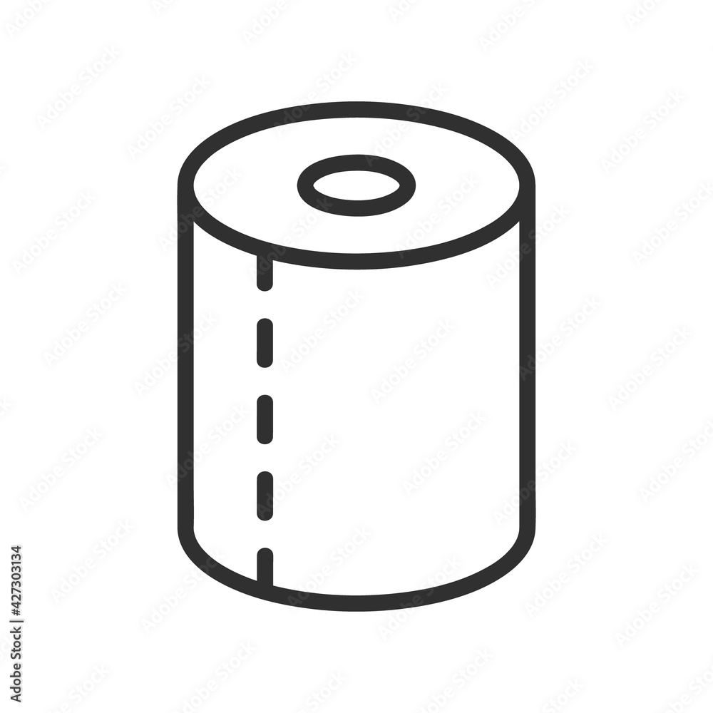 Paper towel flat icon. Pictogram for web. Line stroke. Isolated on white background. Vector eps10 Paper towel flat icon. Pictogram for web. Line stroke. Isolated on white background. Vector eps10