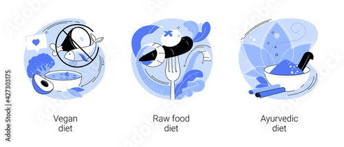 Nutrition plan abstract concept vector illustrations.