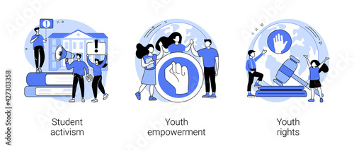 Social movement abstract concept vector illustrations.