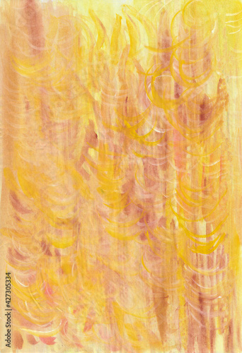 Texture with orange, yellow and brown brush prints for background and other design 