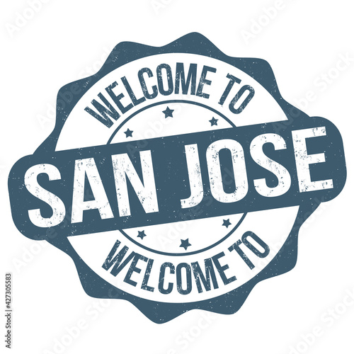 Welcome to San Jose grunge rubber stamp