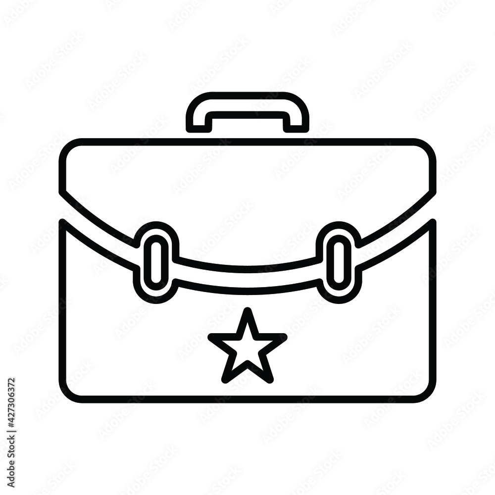 Briefcase, portfolio, suitcase outline icon. Line art design. Briefcase, portfolio, suitcase outline icon. Line art design.