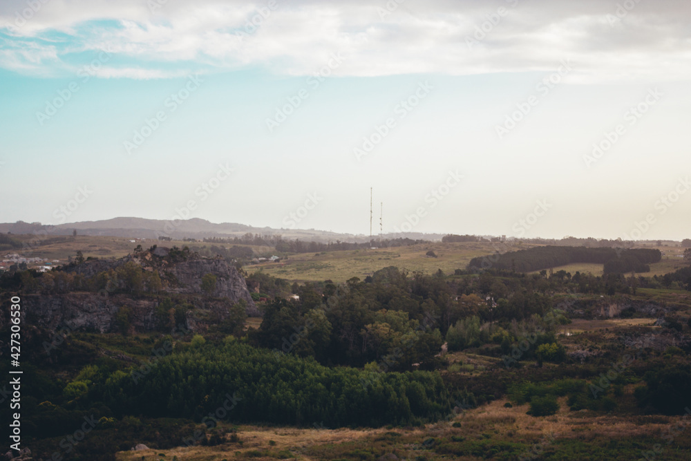 Panoramic view of the mountains of Tandil, Buenos Aires, Argentina
