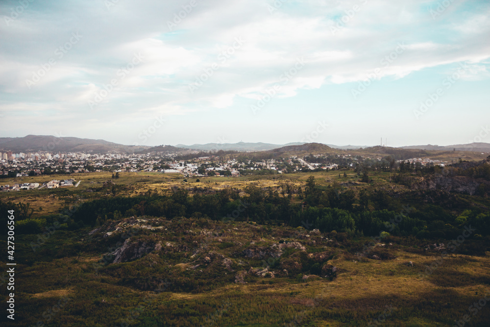Panoramic view of the mountains of Tandil, Buenos Aires, Argentina