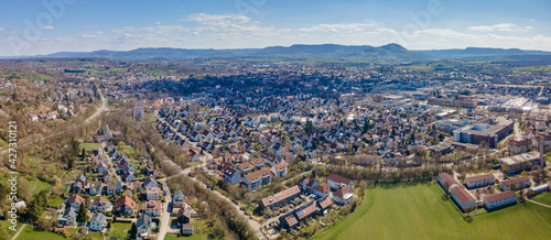 Kirchheim Teck as a famous Swabian Town in Baden Württemberg from Top photo