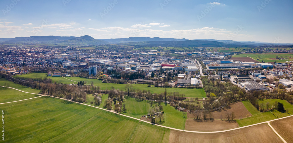 Kirchheim Teck as a famous Swabian Town in Baden Württemberg from Top