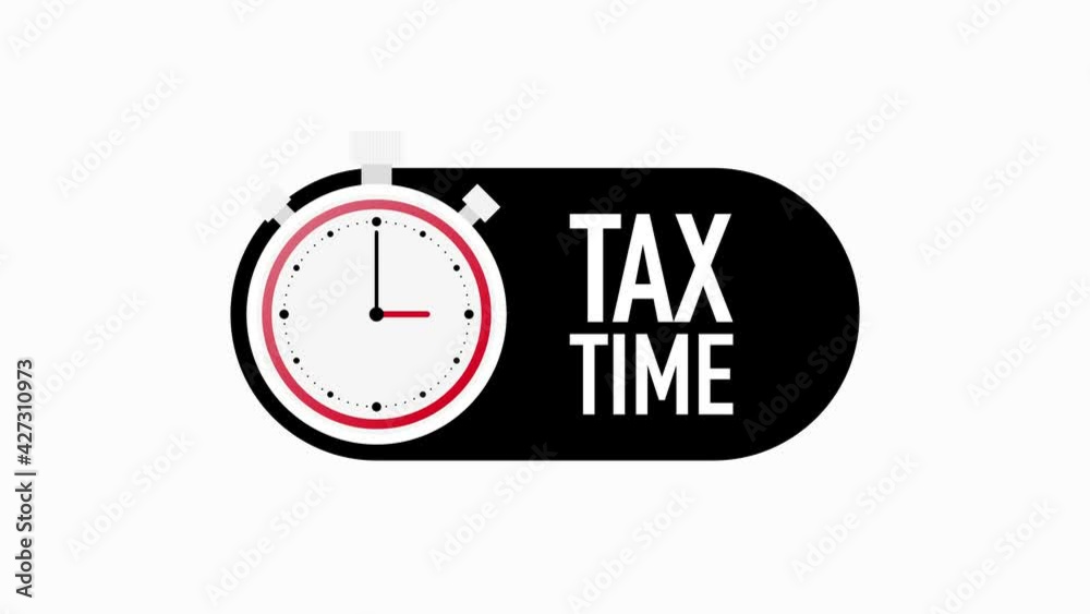Timer with TAX TIME text countdown template on white background. Motion graphic. Timer with TAX TIME text countdown template on white background. Motion graphic.