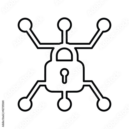 Antivirus, firewall, security line icon. Outline vector.