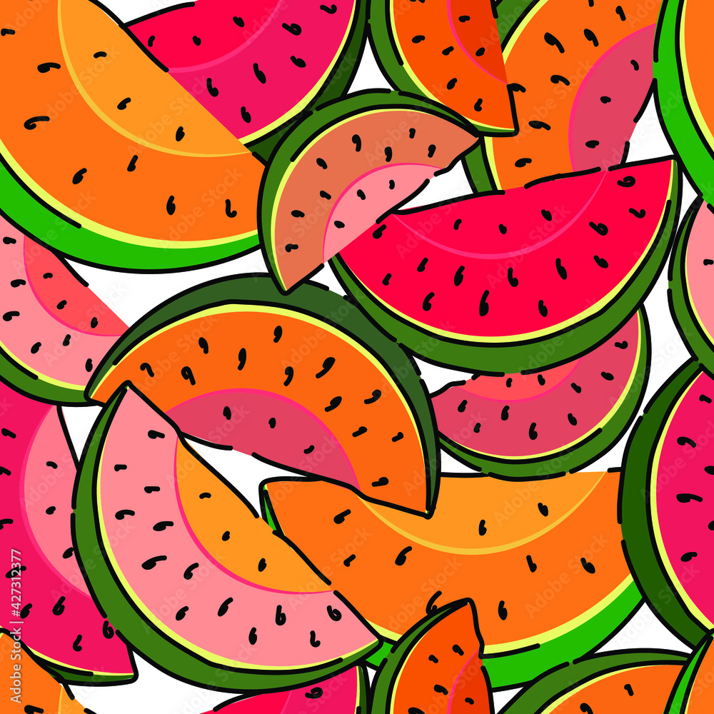 seamless pattern of fruit watermelon. vector illustration. Printing on fabric seamless pattern of fruit watermelon. vector illustration. Printing on fabric