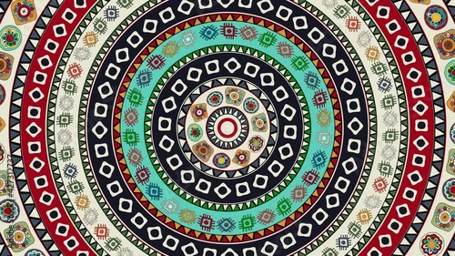 Decorative rotating Aztec icon in endless loop