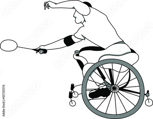 Disabled athletes at the tournament competition badminton championship