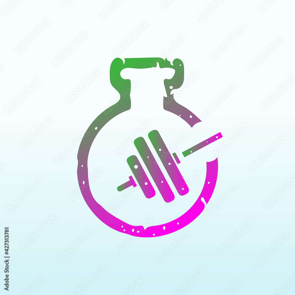 Labs specialize with fitness dumbbell icon logo design. Labs specialize with fitness dumbbell icon logo design.