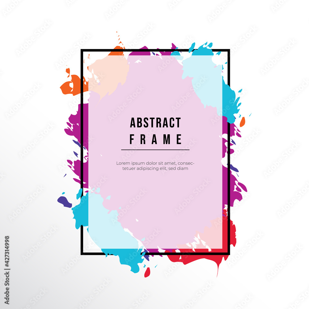 Obraz premium colorful splash frame vector background