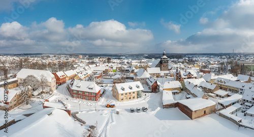 Stadt Harzgerode Winterimpressionen Luftbildaufnahmen