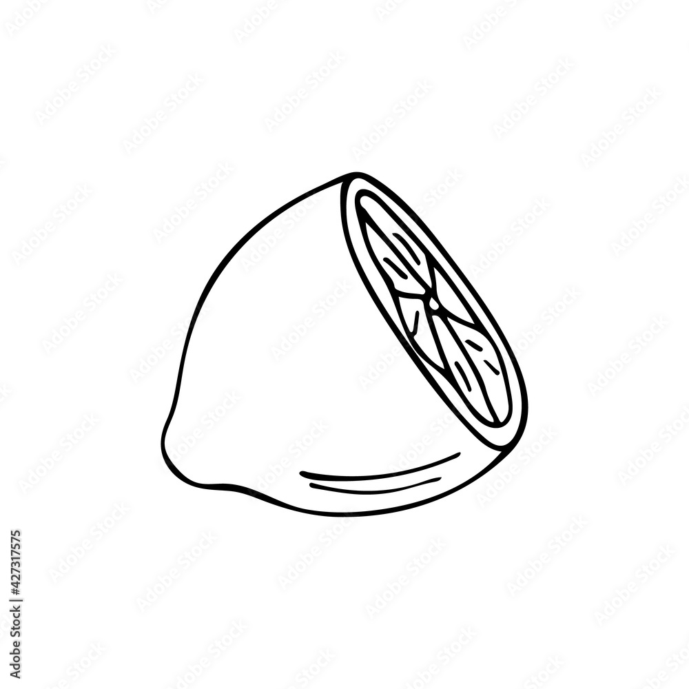 Doodle cut lemon illustration in vector. Hand drawn lemon illustration in vector. Cut lemon hand drawn illustration. Doodle lemon icon in vector Doodle cut lemon illustration in vector. Hand drawn lemon illustration in vector. Cut lemon hand drawn illustration. Doodle lemon icon in vector