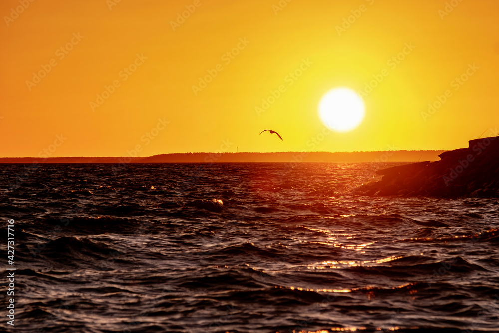 Beautiful sunset on the baltic sea