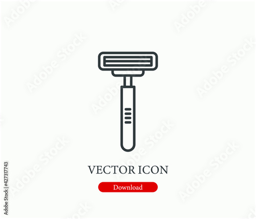 Razor vector icon. Editable stroke. Linear style sign for use on web design and mobile apps, logo. Symbol illustration. Pixel vector graphics - Vector