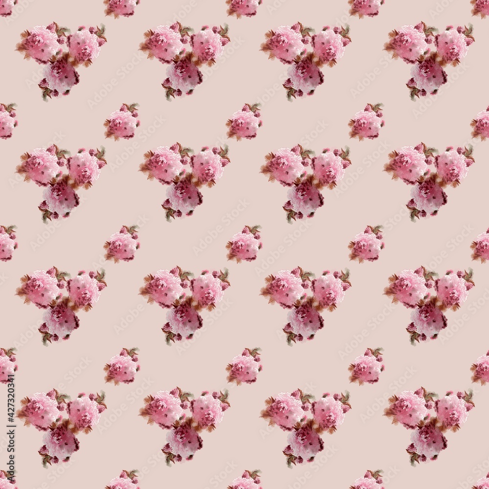 seamless floral pattern with pink Sakura flowers seamless floral pattern with pink Sakura flowers