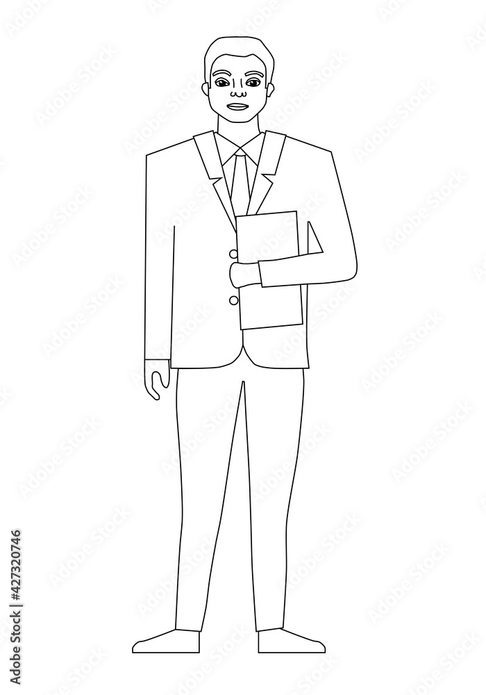 Man standing cartoon character isolated - vector Man standing cartoon character isolated - vector