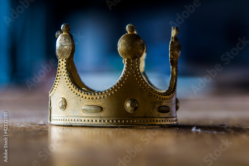 Fake plastic cheap worthless toy golden crown. 