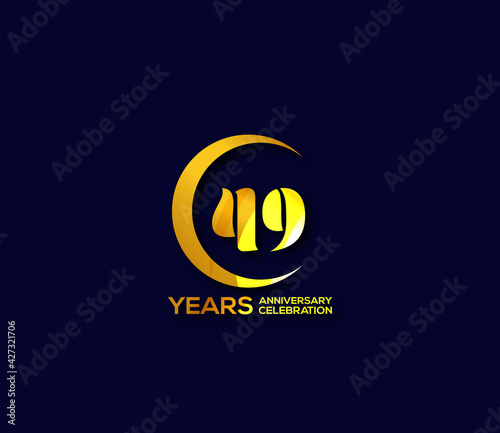 49 years anniversary celebration logotype with modern gold Mix color Circle logo Design Concept