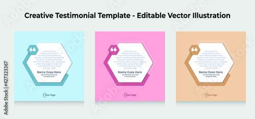 Creative Testimonial Templates - Editable Vector Illustration