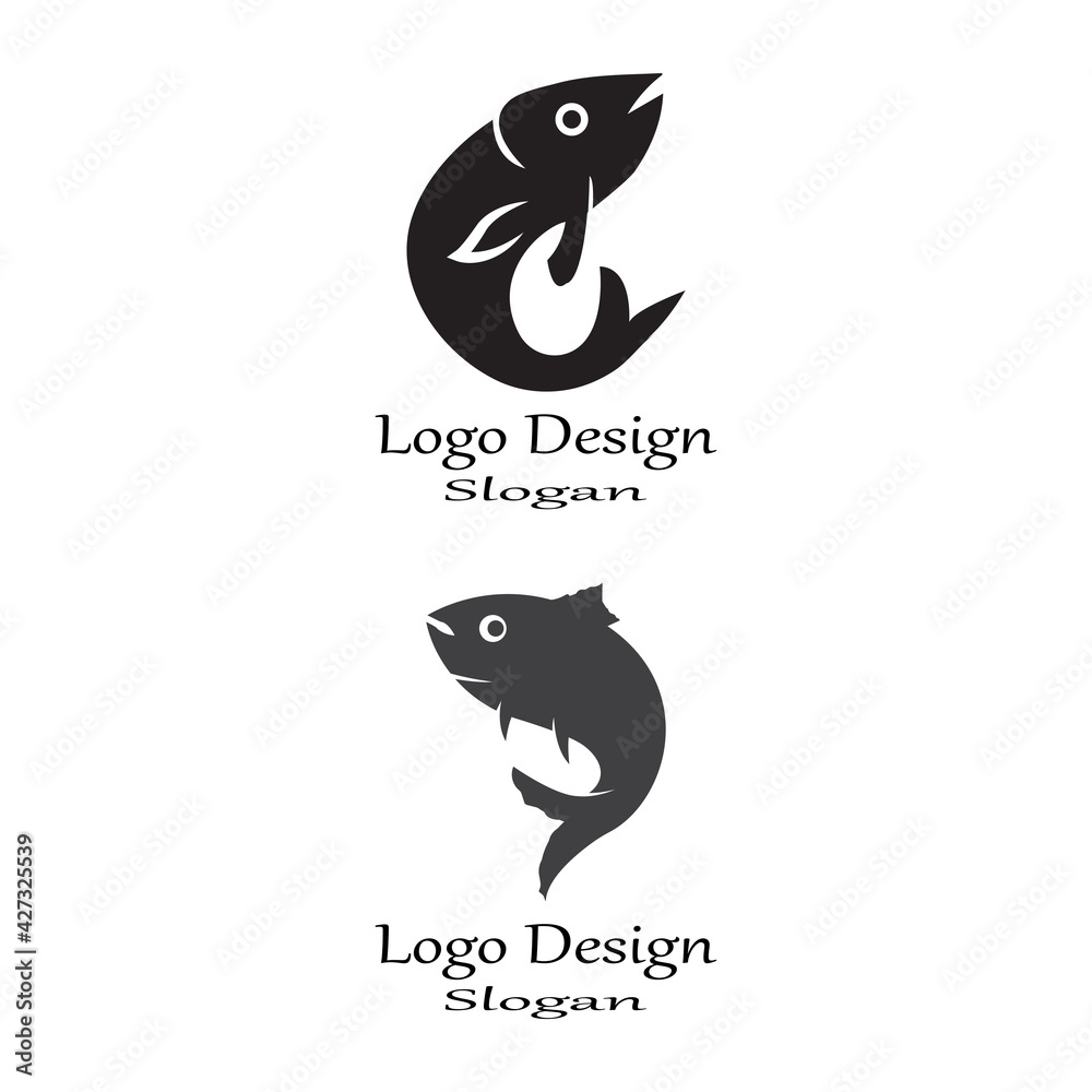 Obraz premium Fish logo template. Creative vector symbol